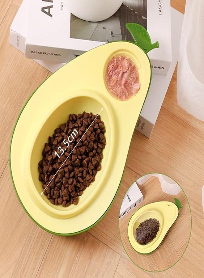 CREDLY Cat Bowl Cat Automatic Drinking Fountain Food Dispenser Leak-Proof Feeding Dish A(Green Yellow) - Image 5